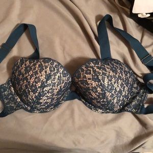 Hunter green lace bra